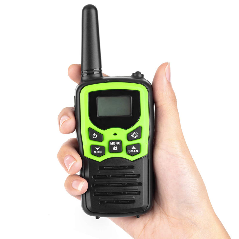 [Australia - AusPower] - Ankreu Walkie Talkies for Adults &Kids Long Range Walkie Talkie 2 Way Radio up to 5 Miles Range in The Open Fields 22 Channel UHF Handheld Walky Talky with Headsets/Earpieces 2 Pack Green 