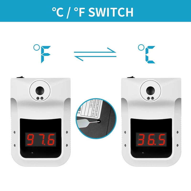 [Australia - AusPower] - New 2022 YUESUO K3 Wall Mounted Thermometer for Adults, Non-Contact Digital Temperature Thermometer with Fever Alarm in Offices, Factories, Shops, Schools. 