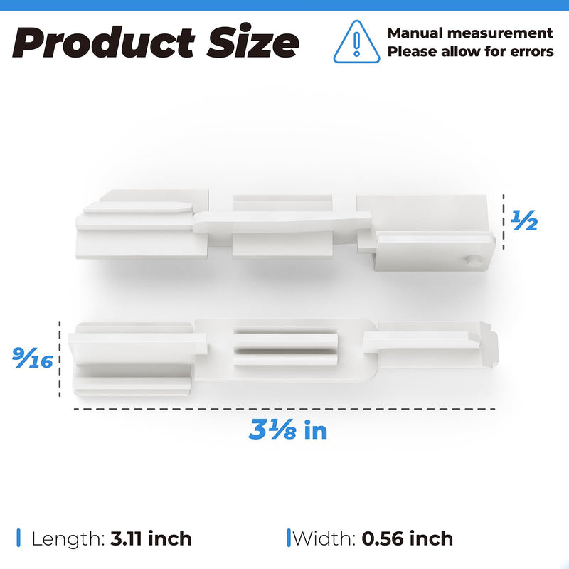 [Australia - AusPower] - PalpitateC Sliding Shower Door Bottom Sill Guide fits for Sliding Shower Door Systems Shower Door Parts Bottom Guide for Glass Shower Door Track Guide White Nylon - 2 Pack 