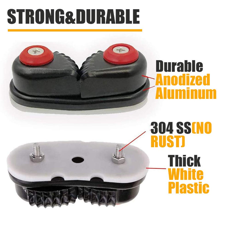 [Australia - AusPower] - RANDDER Kayak Cam Cleat - Boat Canoe Sailing Boat Dinghy Aluminum Cam Cleats Fast Entry Kayak Cleats - 2 Pack 