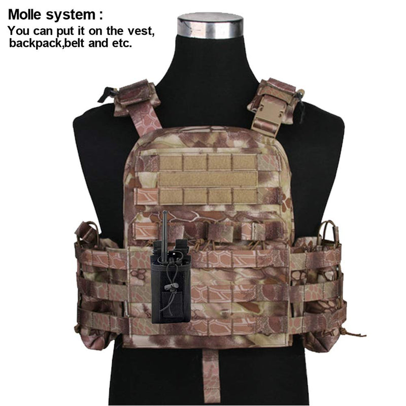 [Australia - AusPower] - Ydmpro Radio Pouch - 1000D Tactical Molle Adjustable Two Way Radios Holder Bag Case for Walkie Talkies 