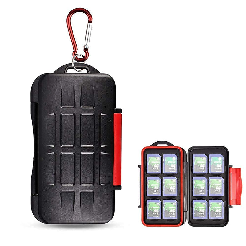 [Australia - AusPower] - Memory Card Case + 2 Pack (with & Without Flash) Rain Cover: 12 Slots SD SDHC SDXC Card Holder + 2 Pack Clear Lens Raincoat (with & Without Flash) 