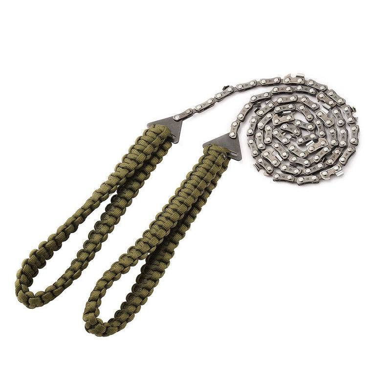[Australia - AusPower] - Pocket Chainsaw with Paracord Handle (24inch-11teeth) / (36inch-16teeth) Emergency Outdoor Survival Gear Folding Chain Hand Saw Fast Wood & Tree Cutting Best for Camping Backpacking Hiking Hunting 24 inches 