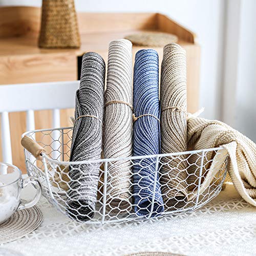 [Australia - AusPower] - ADIDO EVA Round Placemats Set of 4 Heat Resistant Braided Place Mats 11.8 inch for Kitchen Table Silver 11.8 Inch Diameter 