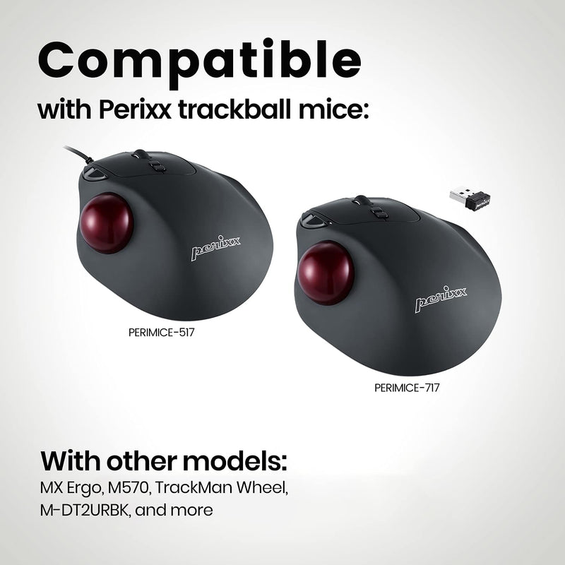 [Australia - AusPower] - Perixx Peripro-303GR Small Trackball, 1.34 Inches Replacement Ball for Perimice and M570, Glossy Red (18021) 