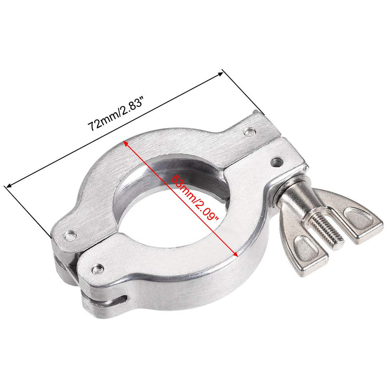 [Australia - AusPower] - uxcell 2 Pcs Aluminum Vacuum Clamp 53mm X 31mm KF25 Single Pin Clamp Wing Nut W Center Ring for Ferrule TC 