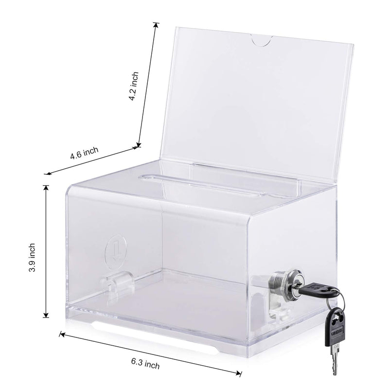 [Australia - AusPower] - Polmart Clear Suggestion/Business Card Drawing Box with Sign and Lock 1 Box 