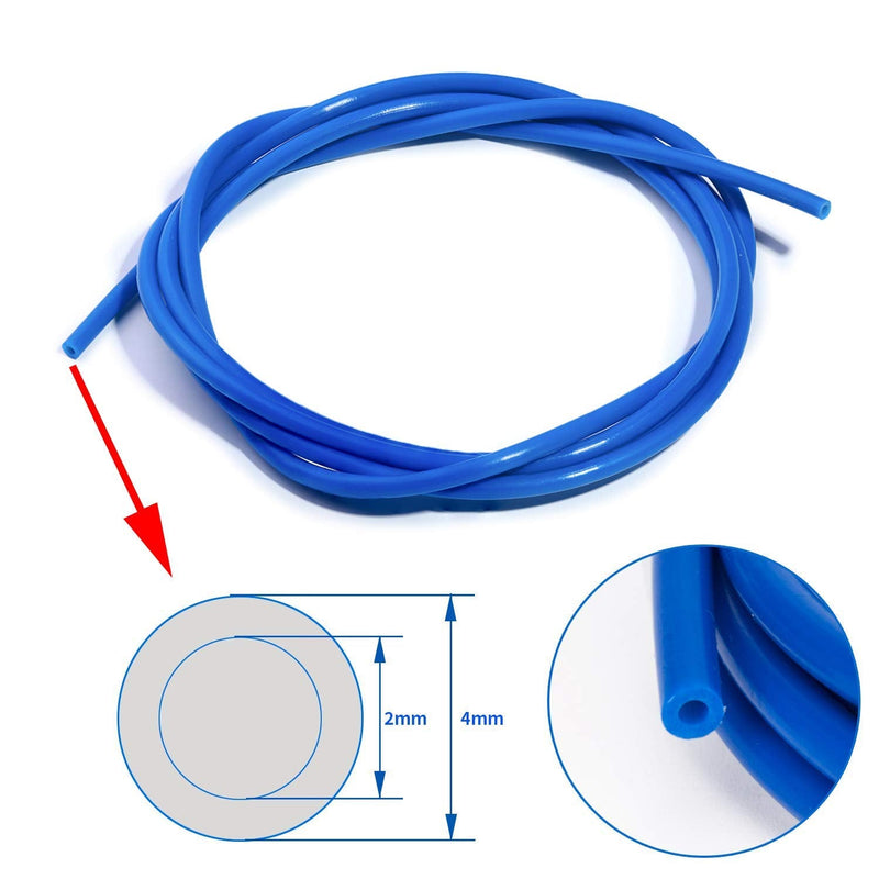 [Australia - AusPower] - Zeelo 4 Pieces Teflon Tube PTFE Blue Tubing (1.5m) with 4 Pieces PC4-M6 Quick Fitting and 4 Pieces Straight Pneumatic Fitting Push for PC4-M10 to Connect for 3D Printer 1.75mm Filament 