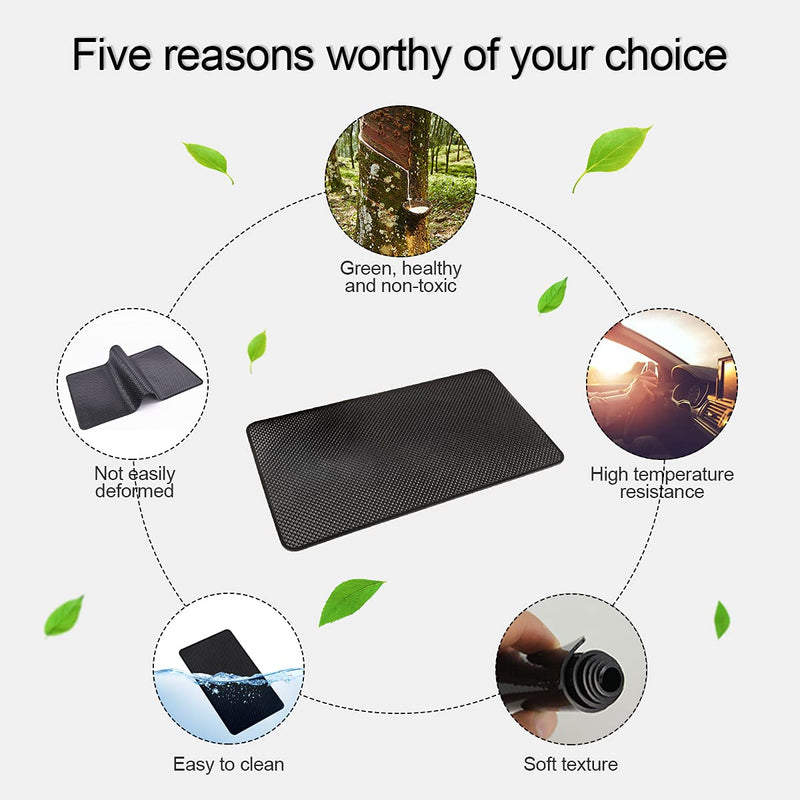 [Australia - AusPower] - Car Dashboard Anti-Slip Rubber Pad, 10.6 x 5.9 Universal Non-Slip Car Magic Dashboard Sticky Adhesive Mat for Phones Sunglasses Keys Electronic Devices and More Use (Black/Grid) Black/Grid 