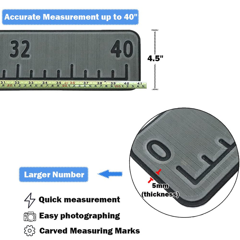 [Australia - AusPower] - EVA Foam Fish Ruler for Boat 40in Fish Measuring Ruler with Self-Adhesive Backing for Fishing Kayaks Accessories, Fish Ruler Measurement Sticker Tool for Fish Boat (40" Fish Ruler) Dark Grey 40" 