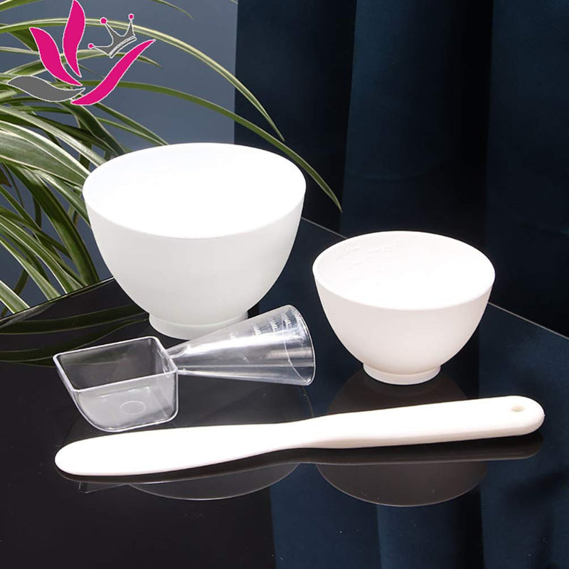 [Australia - AusPower] - EXCEART 3Pcs Silicone Facial Mixing Bowl DIY Face Bowl for Home Use, Facial (White) White 