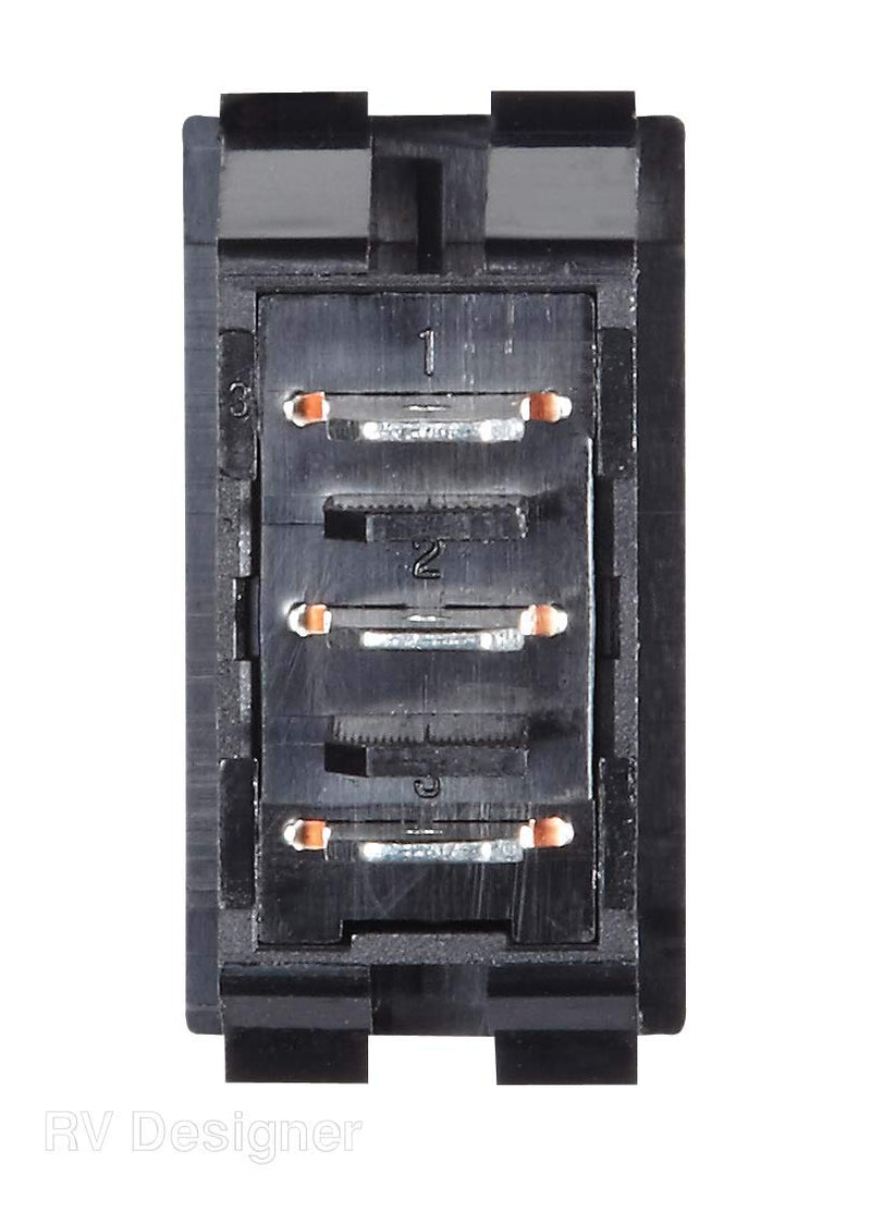 [Australia - AusPower] - RV Designer Black Rocker Switch, S341, 10 A, Momentary On/Off/Momentary On - SPDT, DC Electrical 