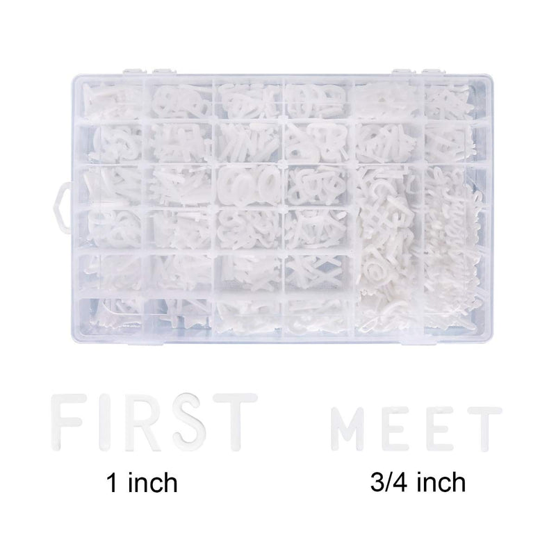 [Australia - AusPower] - Letter Board Letters,645 PRE-Cut Characters (3/4 and 1 Inch,White) With Sorting Tray Choice B 