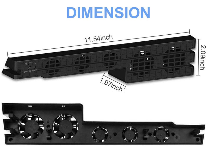 [Australia - AusPower] - Linkhood Cooling Fan for PS4 PRO, USB External Cooler 5 Fan Turbo Temperature Control Cooling Fans for Sony Playstation Pro Gaming Console For PS4 PRO Only 