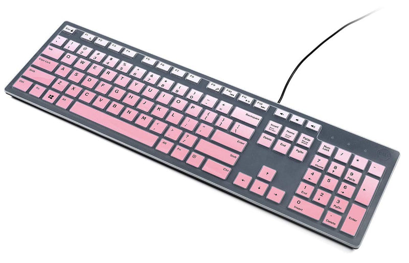 [Australia - AusPower] - Keyboard Cover for Dell KM636 Wireless Keyboard & KB216 Wired Keyboard, Dell Optiplex 5250 3050 5460 7450 7050 & Inspiron AIO 3475/3670/3477 Desktop Keyboard, Dell KM636 Keyboard Cover - Gradual Pink 