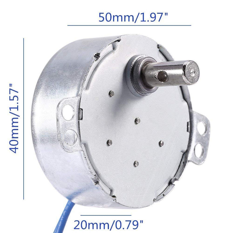 [Australia - AusPower] - 2PCS Cup Turner Motor Synchronous Synchron Motor 50/60Hz AC 100~127V CCW/CW 4W with 7mm Flexible Coupling Connector and 6ft Power Cord Switch Plug for Hand-Made, School Project, Model (5-6R) 