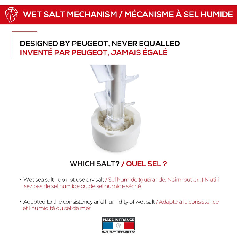 [Australia - AusPower] - "Peugeot Oleron Grey “Wet” Salt Mill, 5-1/2"" Chocolate. Ceramic mechanism." (29937) 