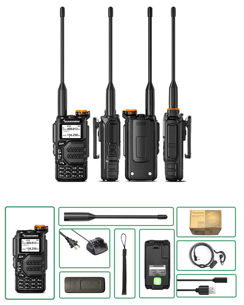 [Australia - AusPower] - QuanshengUVK5 AM/FM/DTMF walkie Talkie 200 Channel Three Frequency Receiving walkie Talkie NOAA Weather Forecast, with Flash VOX Replication Frequency LCD Display for Hiking Camping Trip (1 Piece) 
