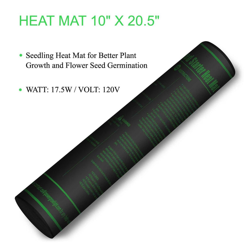 [Australia - AusPower] - iPower GLHTMTS Durable Waterproof Seedling Heat Mat Warm Hydroponic Plant Germination Starting Pad, 10" x 20.5", Black 10" x 20.5"Heat Mat 
