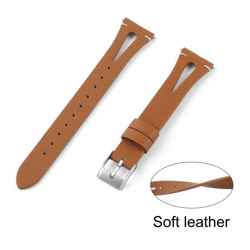 [Australia - AusPower] - TOYOUTHS Leather Strap Compatible with Samsung Galaxy Watch 46mm/Galaxy Watch 3 45mm Bands Women Men Genuine Leather Replacement Wristband for Gear S3 Classic/Frontier Smartwatch 22mm Pins (Brown) Brown 22mm Band 