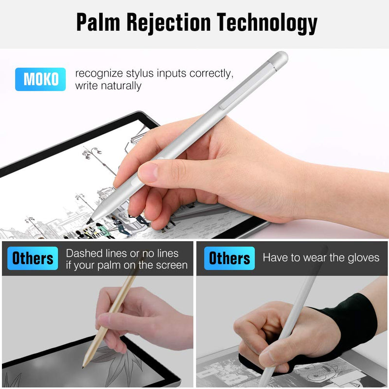 [Australia - AusPower] - MoKo Stylus Pen for Surface, 4096 Pressure Sensitivity Surface Stylus Supporting 600hrs Playing Time fit Surface Pro 8/7/6//X 2022, Surface Go 3/2, Surface Book/Studio 