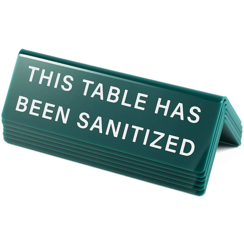 [Australia - AusPower] - Tent Cards, This Table Has Been Cleaned Signs (6 x 2 in, 6 Pack) 