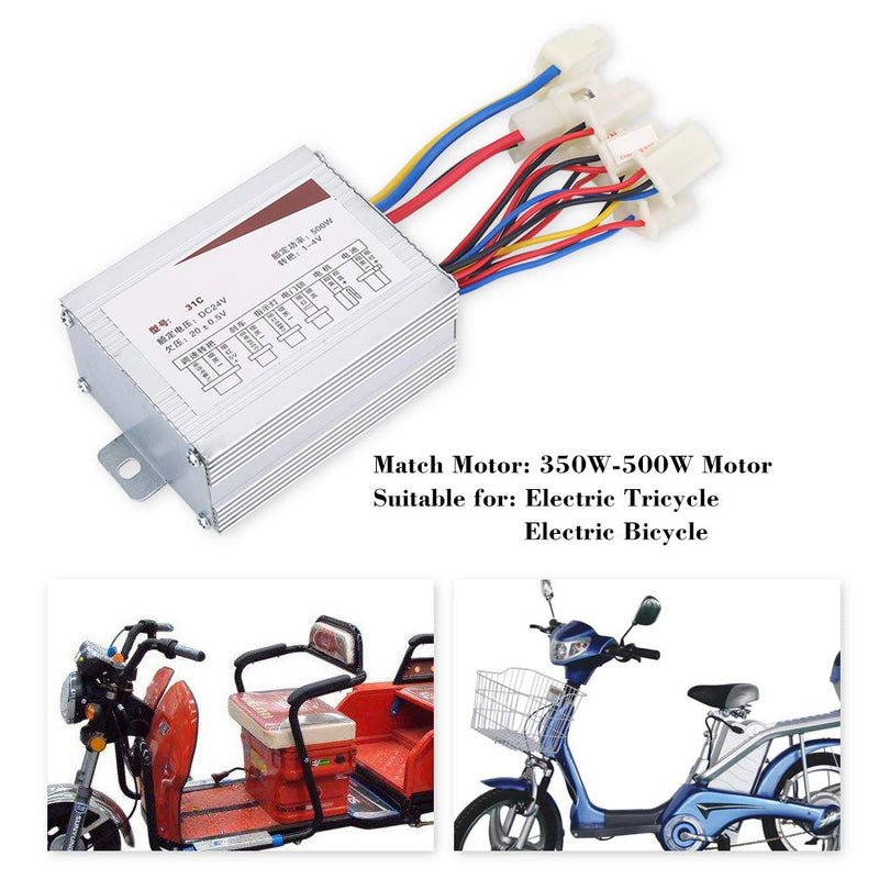 [Australia - AusPower] - Motor Controller 24v 500w Brushed Controller Box Battery Connector Aluminum Alloy Brushed Bike Brush Motor Control Box 