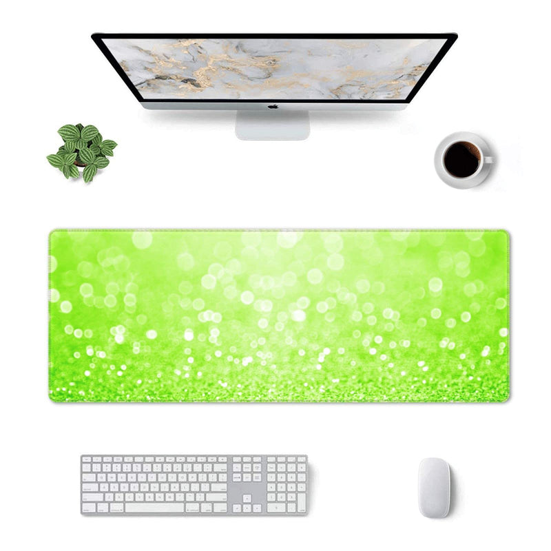 [Australia - AusPower] - Lime Green Glitter Gaming Mouse Pad Large XL Long Extended Pads Desk Mat Big Mousepad for Home Office Decor Accessories Lime Green Glitter 