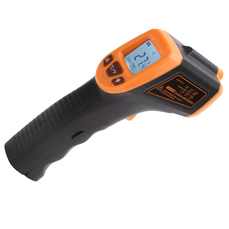 [Australia - AusPower] - Industrial Thermometer,Portable with LCD Display Temperature Measuring Gun Handheld Thermometer Non-Contact -50℃～600℃ Infrared,for Air Industrial(Orange) 