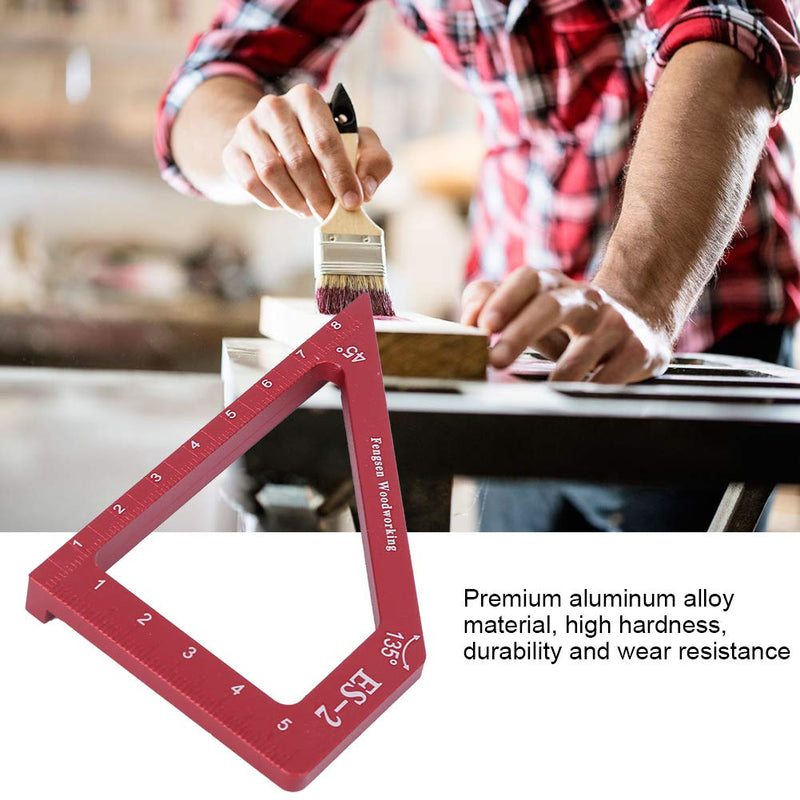 [Australia - AusPower] - Premium Aluminum Alloy Woodworking Scribing Ruler, Carpentry Auxiliary Measuring Marking Tool 90-Degree Angle and 45-Degree Angle (ES-2) 