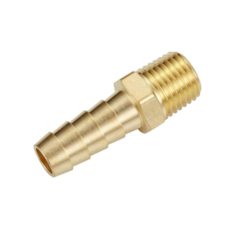 [Australia - AusPower] - Litorange 5 PCS Solid Brass Pipe Fitting and Air Hose End Fitings 3/8" Barb x 3/8" NPT Male Thread Pipe Adapter 