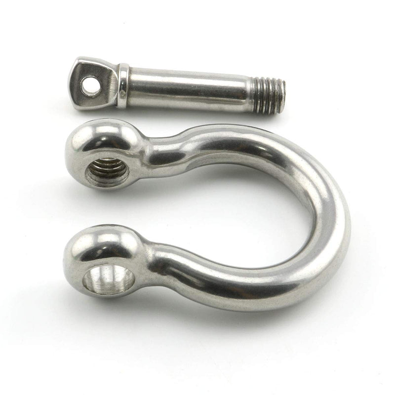 [Australia - AusPower] - Heyous 1/2 Inch 12mm Screw Pin Anchor Shackle Stainless Steel Heavy Duty Bow Shape Load Clamp for Chains Wirerope Lifting Paracord Outdoor Camping Survival Rope Bracelets 