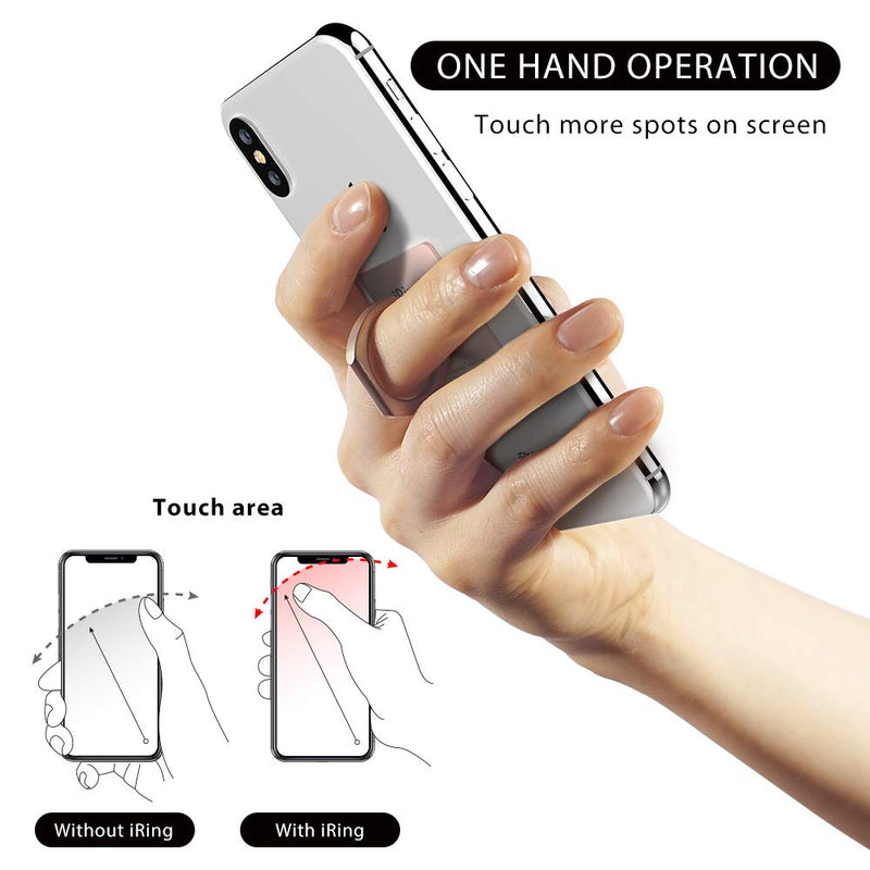 [Australia - AusPower] - iRing Link, Made in Korea, Wireless Charging Friendly Phone Holder - Cell Phone Ring Grip Finger Holder and Stand Compatible with iPhone, Galaxy, and Other Smartphones.(Rose Gold) Rose Gold 