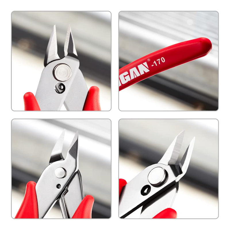 [Australia - AusPower] - IGAN-170 Wire Cutters, Precision Electronics Flush Cutter, One of the Strongest and Sharpest Side Cutting pliers with an Opening Spring, Ideal for Ultra-fine Cutting Needs. Pack 1 