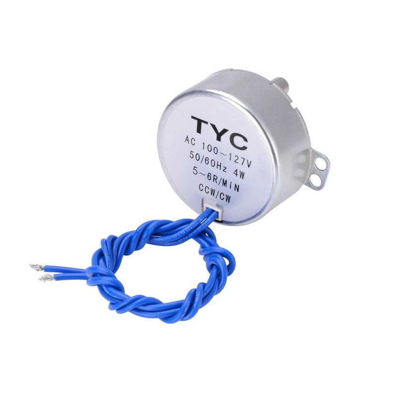[Australia - AusPower] - 6PCS Turntable motor Synchronous Synchron Motor 50/60Hz AC 100~127V CCW/CW 4W 5-6RPM/MIN CCW/CW with 7mm Flexible Coupling Connector For Cup Turner,Hand-Made, School Project, Model (5-6RPM) 