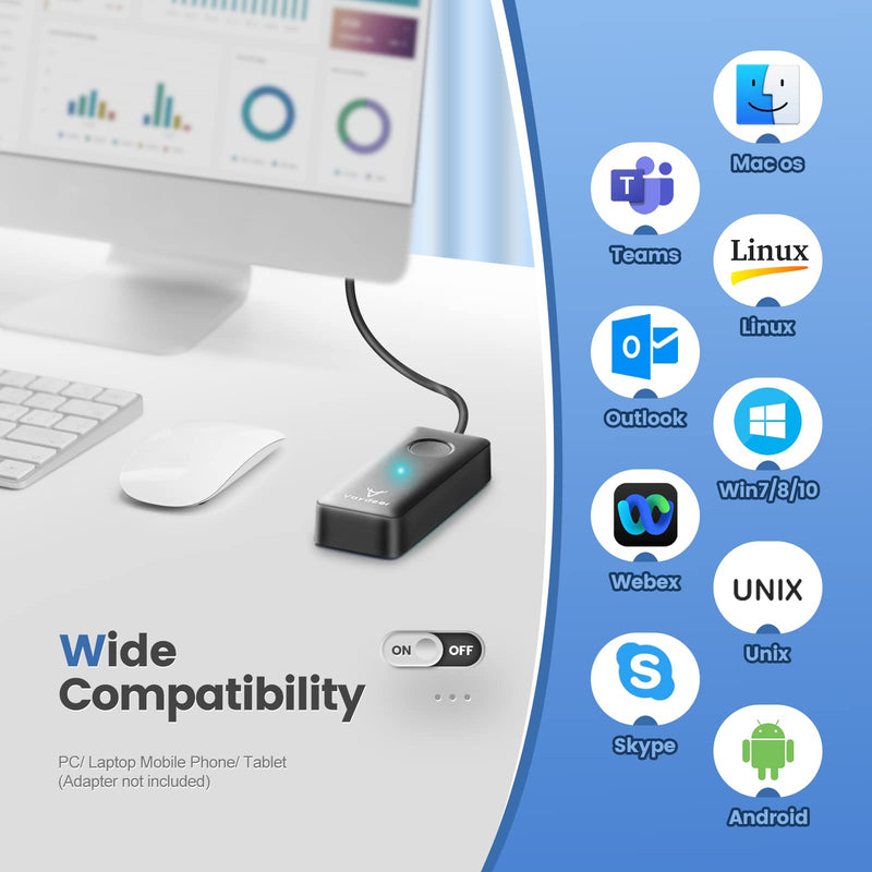 [Australia - AusPower] - VAYDEER Undetectable Mouse Jiggler Mouse Mover USB Port for Computer,Driver-Free with ON/Off Switch,Simulate Mouse Movement to Prevent The Computer from Entering Sleep Mode,Plug-and-Play 9.84 inch cable 1-track 