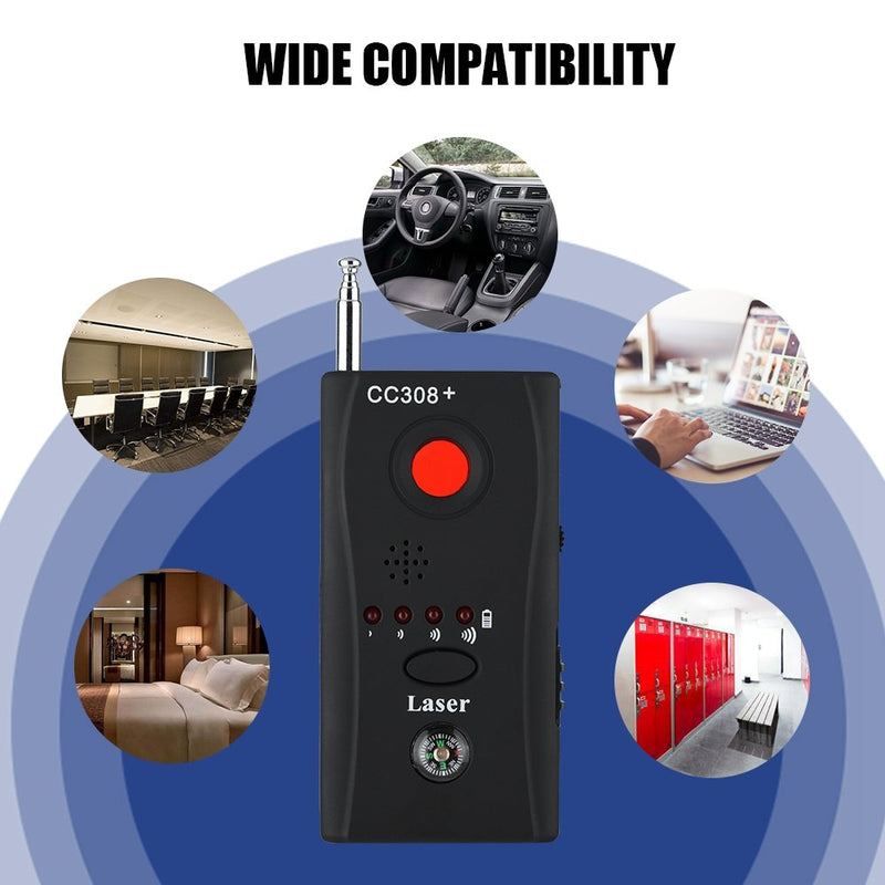 [Australia - AusPower] - Anti-spy Signal Detector Hidden Camera 1MHz-6500MHz RF Signal Detector GSM Device Finder Radar Radio Scanner, 4 Modes Detection Adjustable Sensitivity Wireless Bug Detector 
