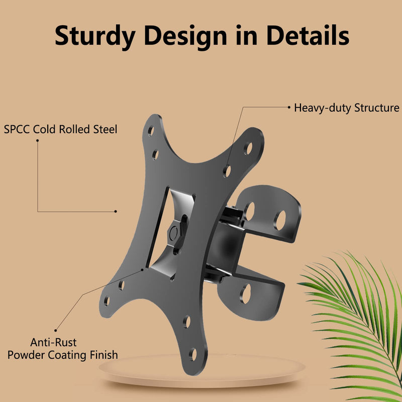 [Australia - AusPower] - Nuyoah Monitor Wall Mount Tilt Swivel Full Motion for 10”-26” TV Screens, RV TV Mount Camper, Small TV Wall Mount for Computer Monitors with Max VESA 100x100mm 