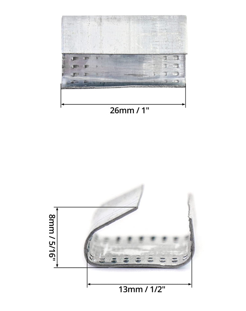 [Australia - AusPower] - QWORK Strapping Open Seal, 200 Pcs Banding Clip Snap-On Gripper Strap Clip for 1/2" Width Strap 1/2" Open 200 pack 