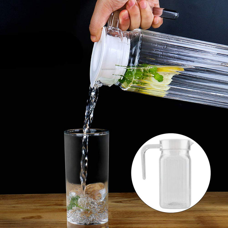 [Australia - AusPower] - Small Plastic Pitcher With Lid Acrylic Juices Pitcher, Transparent Water Pitcher Juices Jugs Broken Resistant Beverage Jugs, for Storing Water Milk Juices Tea Lemonade, with Lid and Handle(800ML) 800ML 