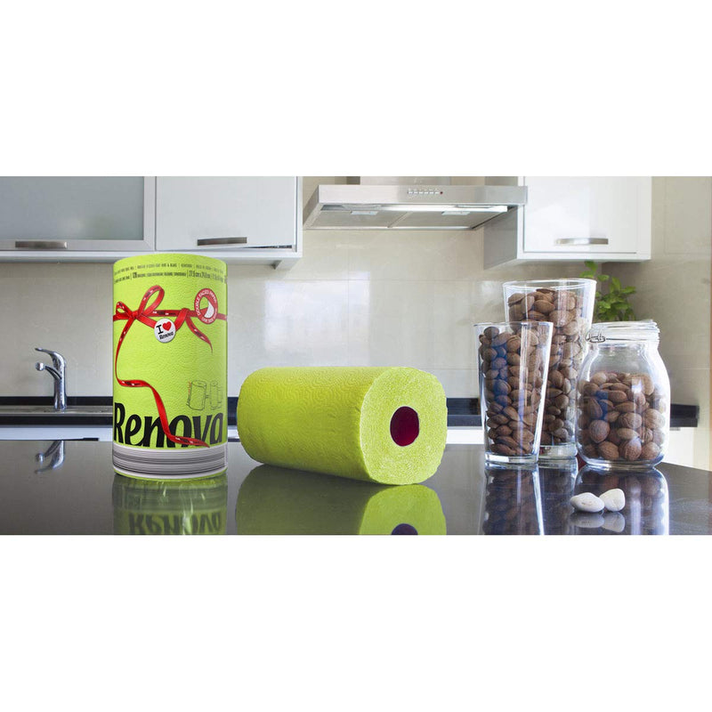 [Australia - AusPower] - Renova Luxury Colored Paper Towel Jumbo Roll 2-Ply-120 Sheets Lime Green 