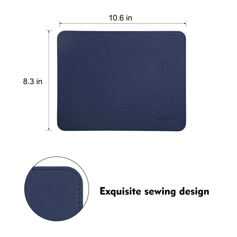 [Australia - AusPower] - Leather Mouse Pad,Wood Mouse Pad,Double Side Mouse Pad,Stitched Edges,Waterproof Computer Mouse Pads for Laptop,Office & Home,1 Pack,8inch11inch,EAGZFFI (Blue) BLUE 