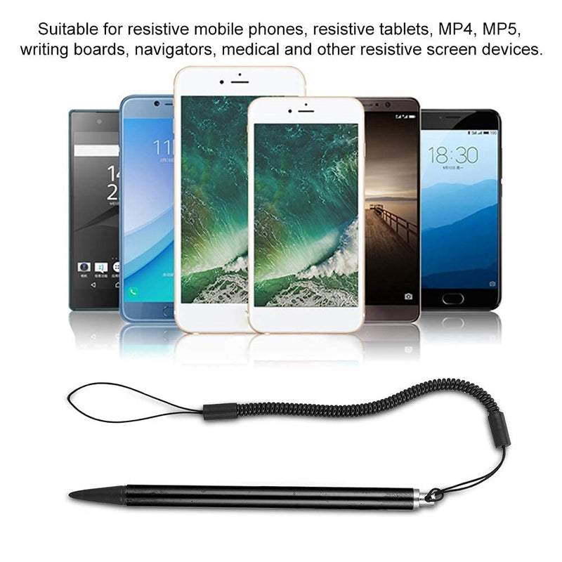 [Australia - AusPower] - Resistive Stylus, Spring Rope Touch Pen Painting Resistive Touchscreen Hard Tip Stylus for POS , PDA , Industrial PC , Car Navigatior,etc, Black, (NOT Applicable to Capacitive Touch Screen) 