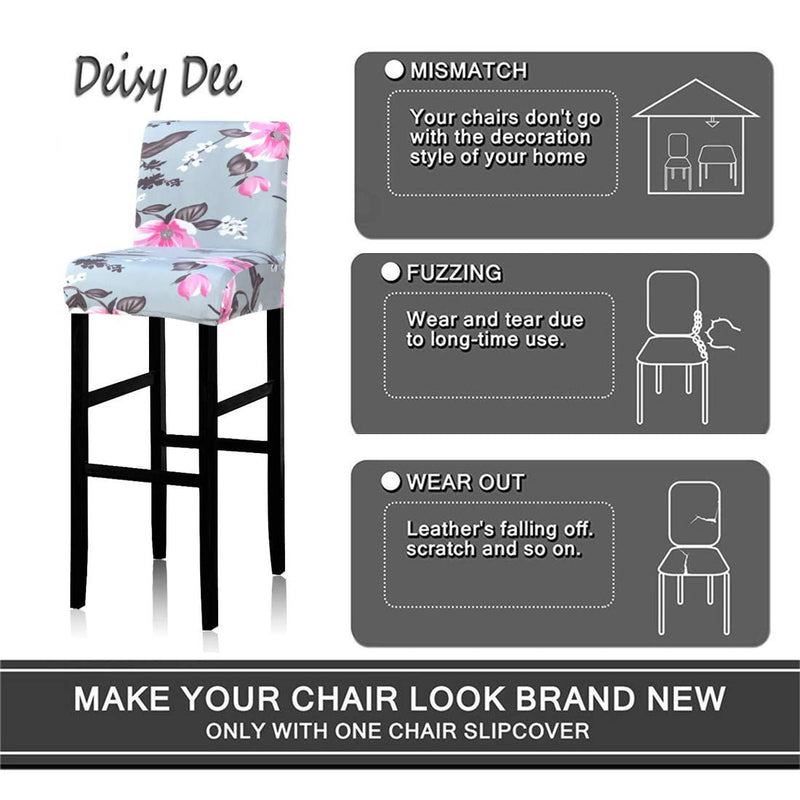 [Australia - AusPower] - Deisy Dee Stretch Slipcovers Chair Cover for Counter Height Side Chairs Covers Stretch Protectors Pack of 2 C172 (C) C 