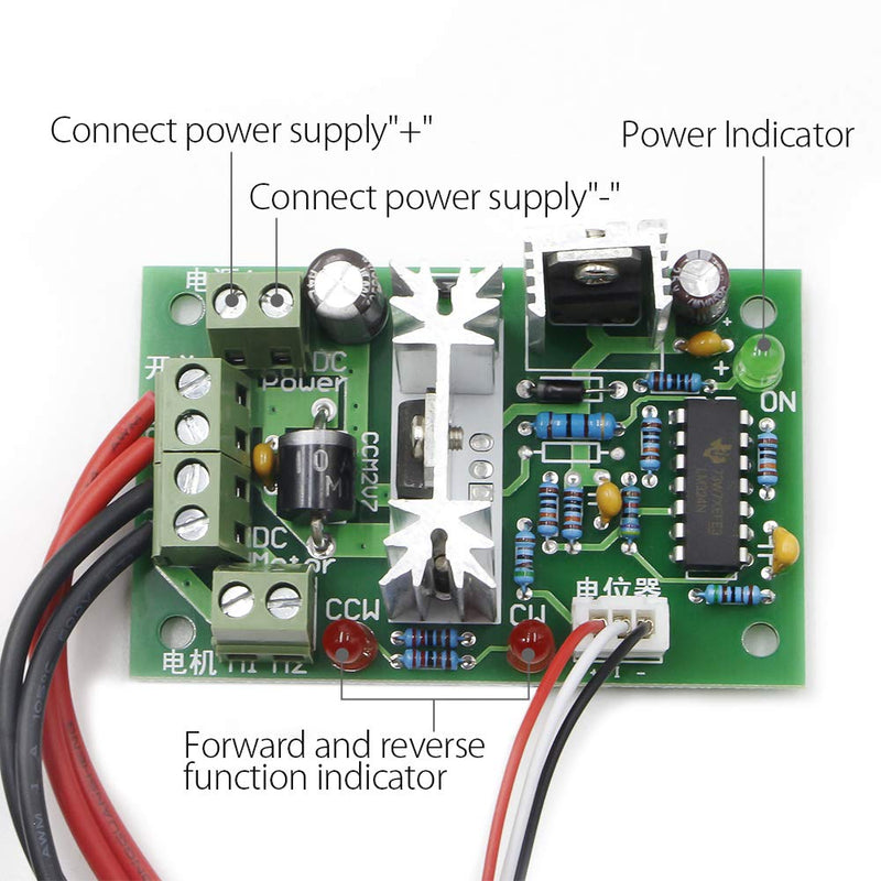 [Australia - AusPower] - RioRand Upgraded Adjustable DC Motor Speed PWM Controller 10V 12V 24V 30V Reversing Switch 120W 