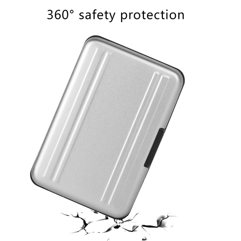 [Australia - AusPower] - Qkenvo Aluminum Shock Resistant Carrying Box Holder Memory Card Storage Box Case Holder 8 Slots for SD SDHC MMC Micro SD TF Cards Silver 