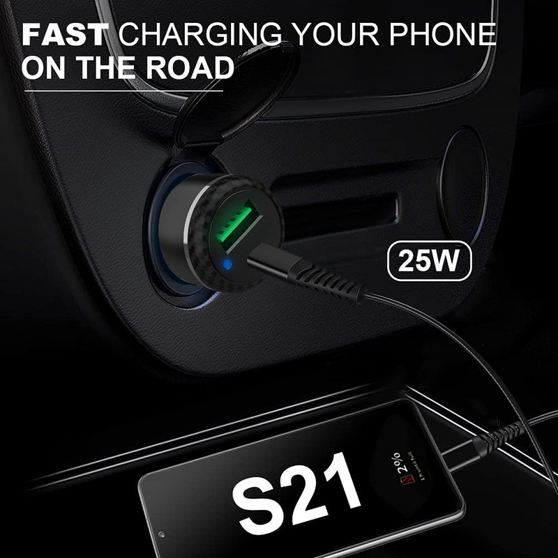 [Australia - AusPower] - OHIFAST USB C Car Charger, 25W Super Fast Car Adapter Compatible for Samsung Galaxy S22/S21 Plus/Ultra/S20 FE/Note 20/10/9/8/S10E/S10/A71 5G, Google Pixel 6/Pro/5 Rapid Automobile Charger-3.3ft Cord 