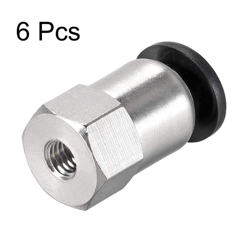 [Australia - AusPower] - uxcell Push to Connect Tube Fitting Adapter 6mm Tube OD X M5 Female Straight Pneumatic Connecter Pipe Fitting 6pcs 