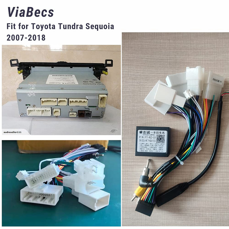 [Australia - AusPower] - ViaBecs Car Head Unit Wire Harness for Toyota Corolla RAV4 Camry 4Runner Prado Tundra Highlander 2015-2018 Aftermarket Stereo Connector Kit with CANBUS Adapter Support JBL Backup Camera SWC CAN004 Toyota High Configuration 