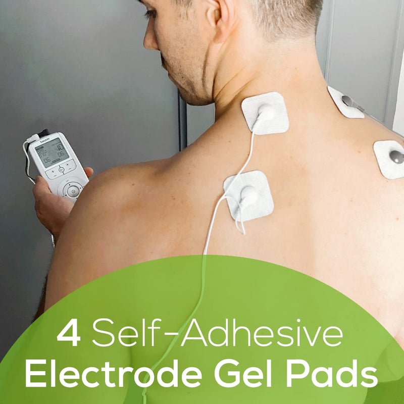 [Australia - AusPower] - Beurer TENS Unit Muscle Stimulator for Pain Relief - TENS Machine with Adjustable Intensity Levels - Electronic Muscle Stimulator with TENS Unit Pads, EM44 